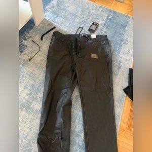 Tie up leather pants never worn